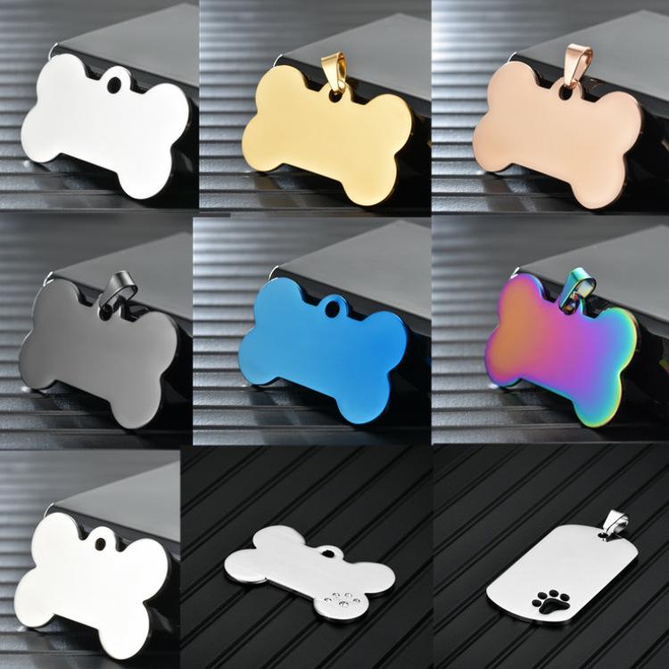 Titanium Stainless Steel Bone-Shaped Pet ID Tag