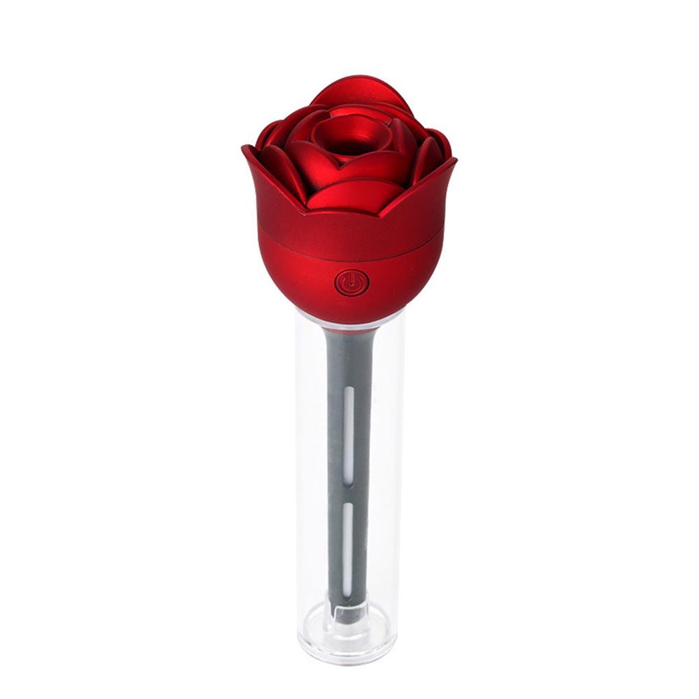 

USB Mini Humidifier Rose Flower Shaped Air Purifier Aroma Diffuser Atomizer for Office Home red