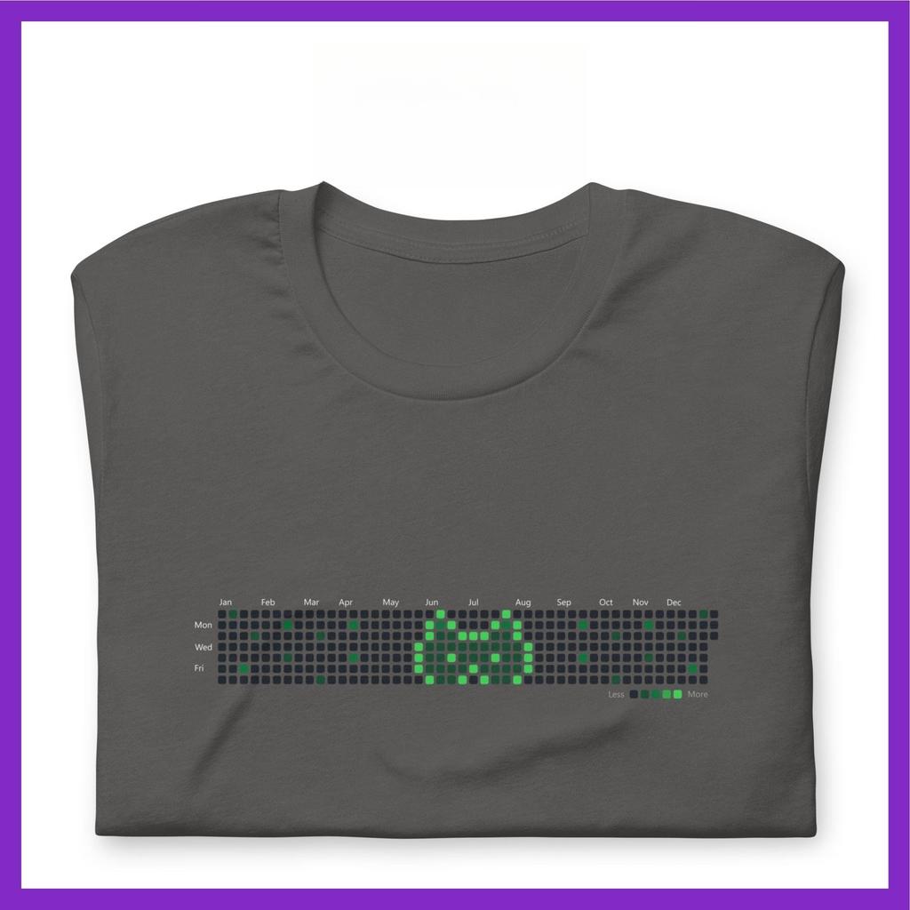 Github Cat Cat T-Shirt Design Using The Github Contribution Graph Is A Perfect Gift for Software Developers and Commited Coders
