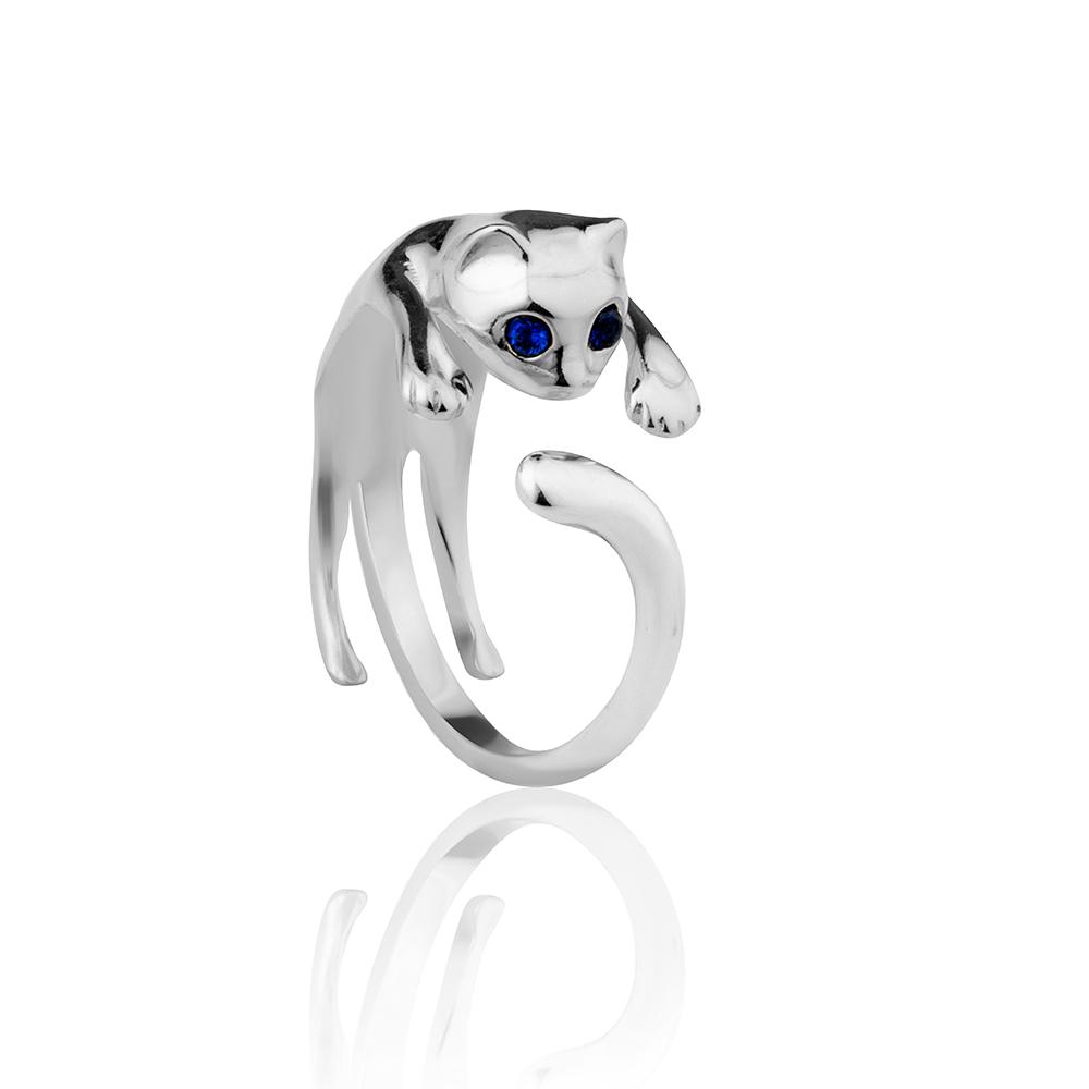 

Хорошо выглядящие регулируемые кольца Cat 925 Sterling Silver Jewelry Ring с цирконом