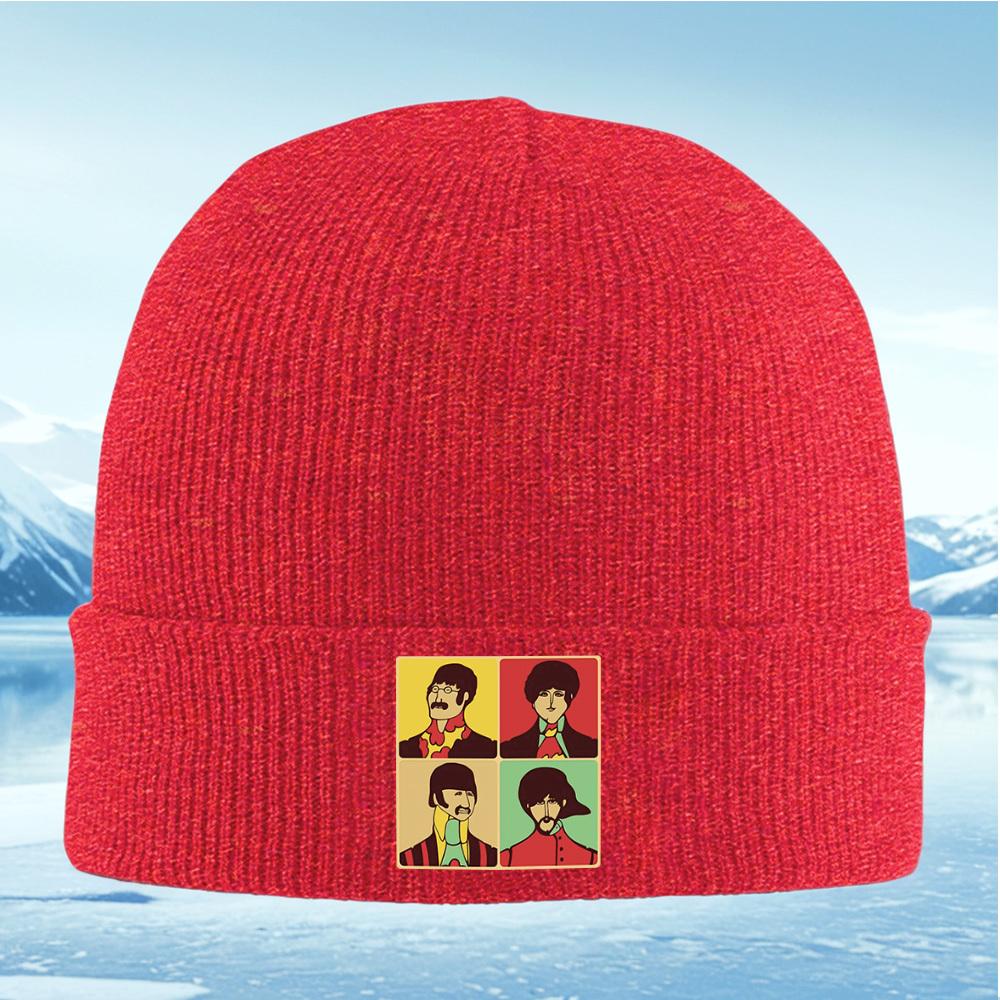 

Artistic band members portraits iconic Men Women Unisex Knitted Hat Beanie Pullover Cap Winter Thermal Warm Christmas Outdoor Cy