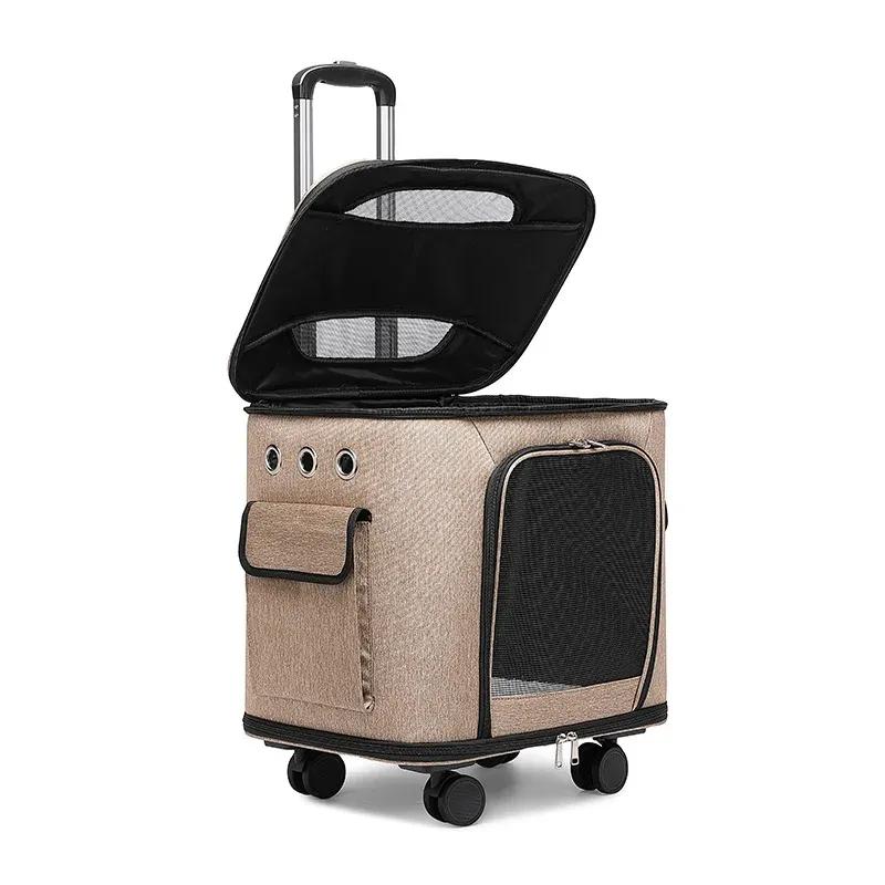 Outdoor Portable Large Capacity Silent Wheel Pet Suitcase Large Cat And Dog Bag