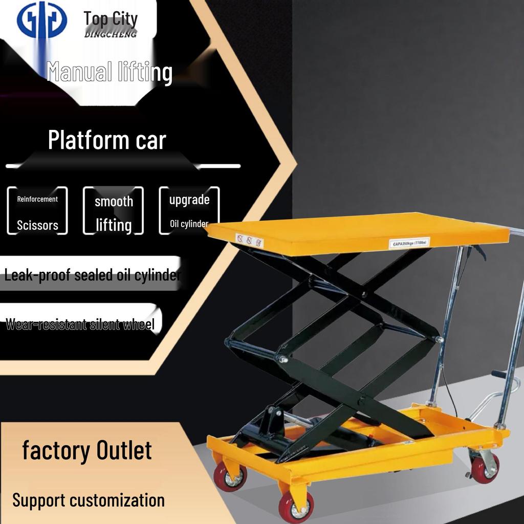 Manual Hydraulic Scissor Lift Trolley with Foot Pedal