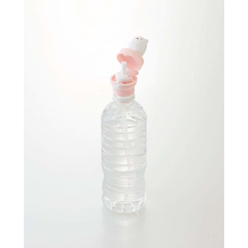 Skater Push-Type Straw Hopper Cap with Mascot, Silicone, 350ml/500ml Capacity, Sumikkogurashi Polar Bear, PSHC6