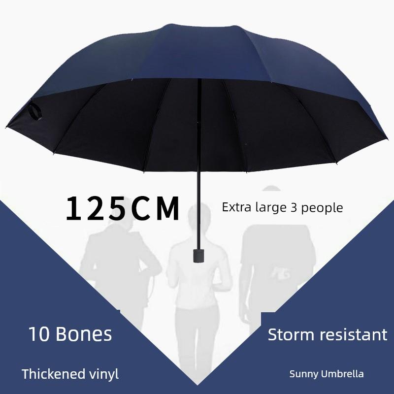 Umbrella Large Reinforced Thickened Strong Storm-Resistant Umbrella Female Dual-Use Sun Umbrella Sun Protection UV Protection