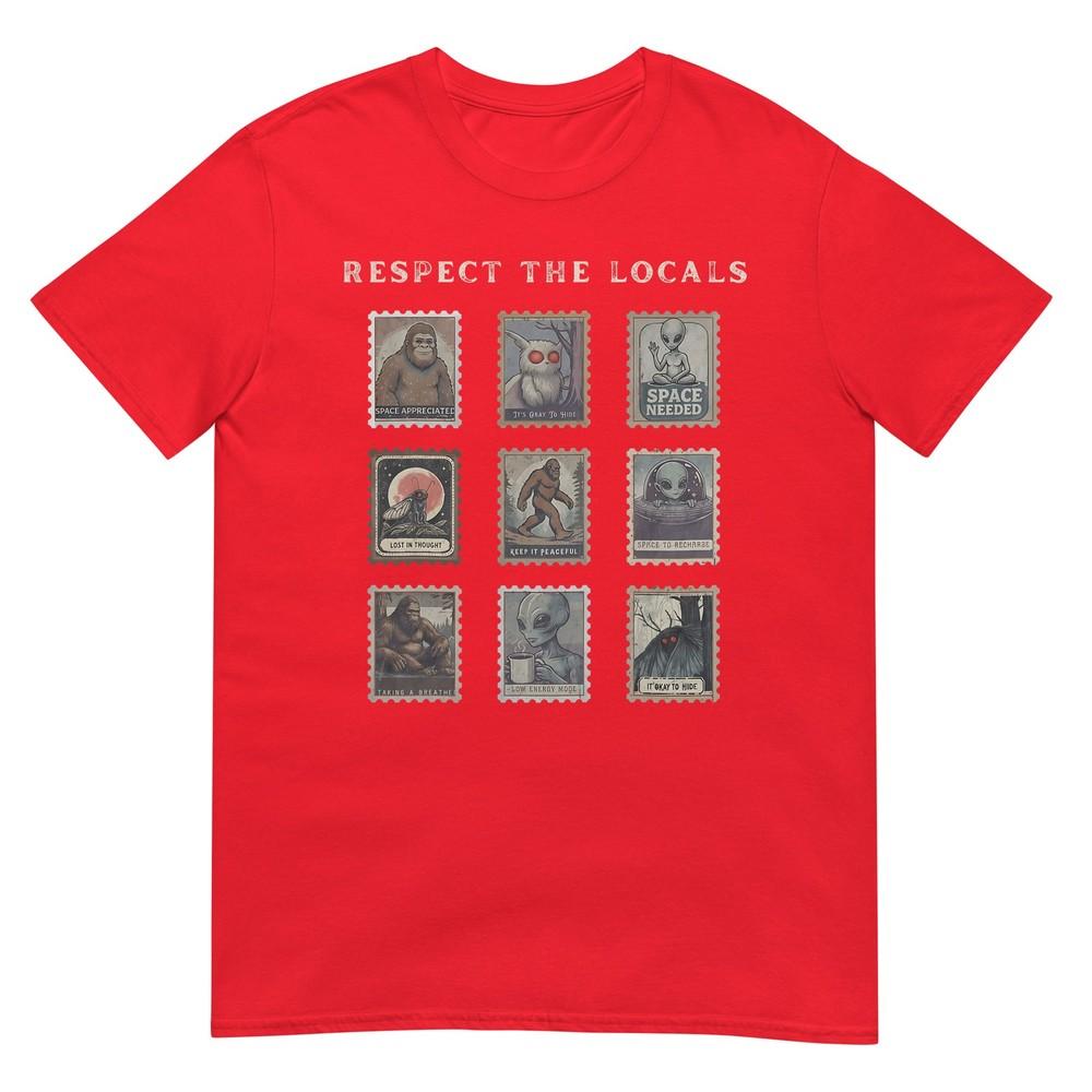 Respect The Locals Cryptid Mothunisex Hiking Bigfoot Introverts Tshirt S