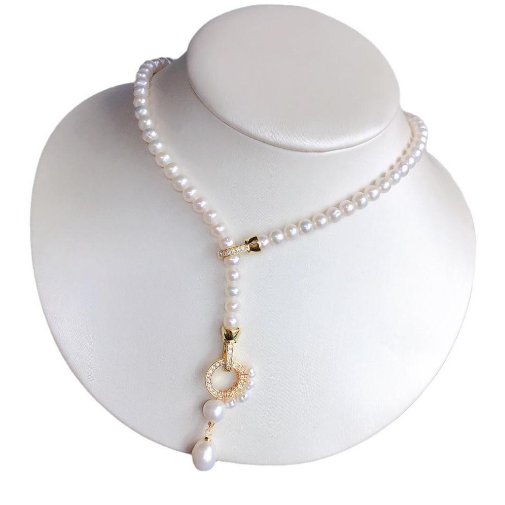 Zhuji Freshwater Pearl Necklace - White, Versatile Fashion Jewelry with Exquisite Luster for Women.