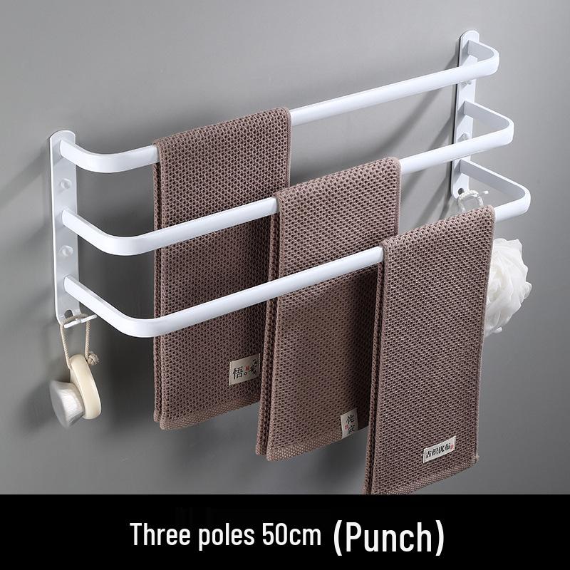 Weißer Space-Aluminium Mehrschichtiger Badezimmer-Handtuchhalter - Drei Stangen