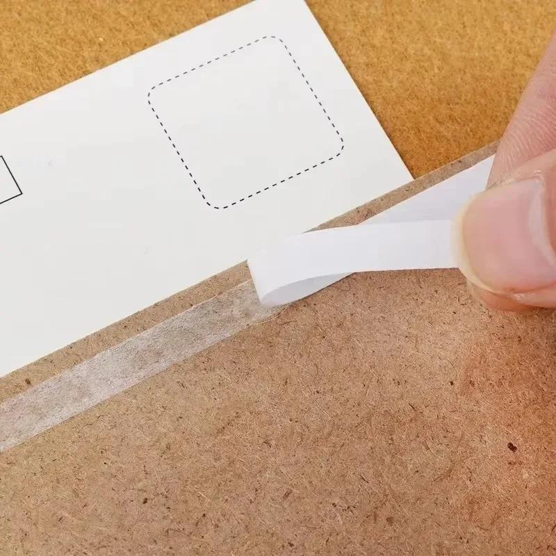 10-1Rolls Double Sided Tape Ultra-thin White Strong Sticky Tapes Stickers Super Adhesive Tape Strips for Home Office Supplies