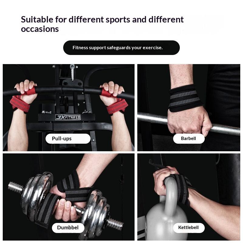 Gym Sports Anti-Slip Wrist Bands 1 Pair Durable Weight Lifting Wrist Straps for Pull Up Home Workout Training