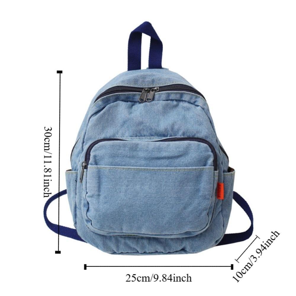 Japanese Style Vintage Handbag Y2K Solid Crossbody Bag Casual Denim Backpack  Women&Men