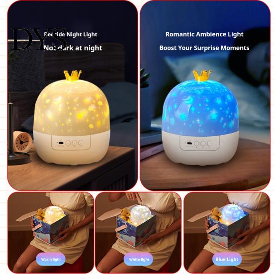Bedroom Projector with Music Speaker Dream Star Lamp, Rotating Night Light Box & Sleep Aid Lamp for Toddlers Bluetooth-compatible Speaker, 15/21 Theme