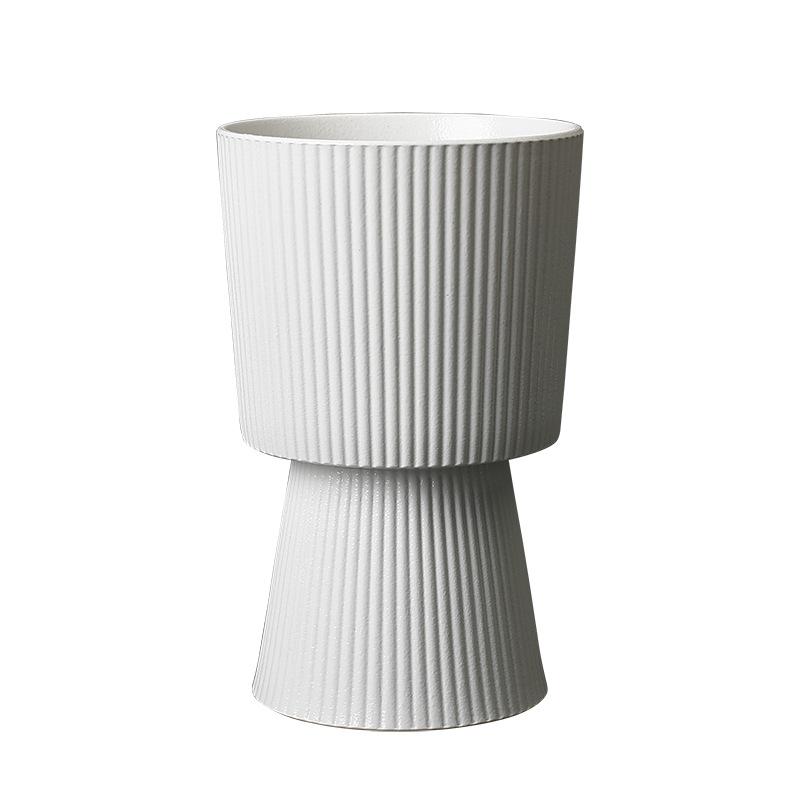 Phalaenopsis Flower Pot Creative Fortune Tree Light Luxury Vertical Pattern Flower Pot Ceramic Black And White Nordic Simple Orchid Pot