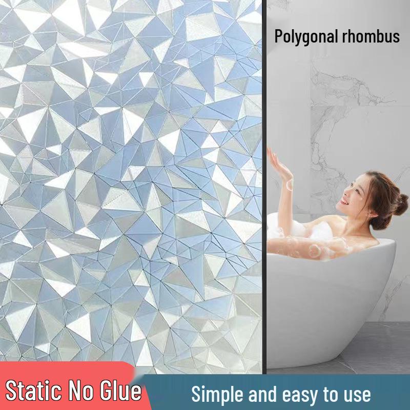 Frosted Glass Stickers: Light-Transmitting & Opaque Electrostatic Film for Bathroom Privacy.