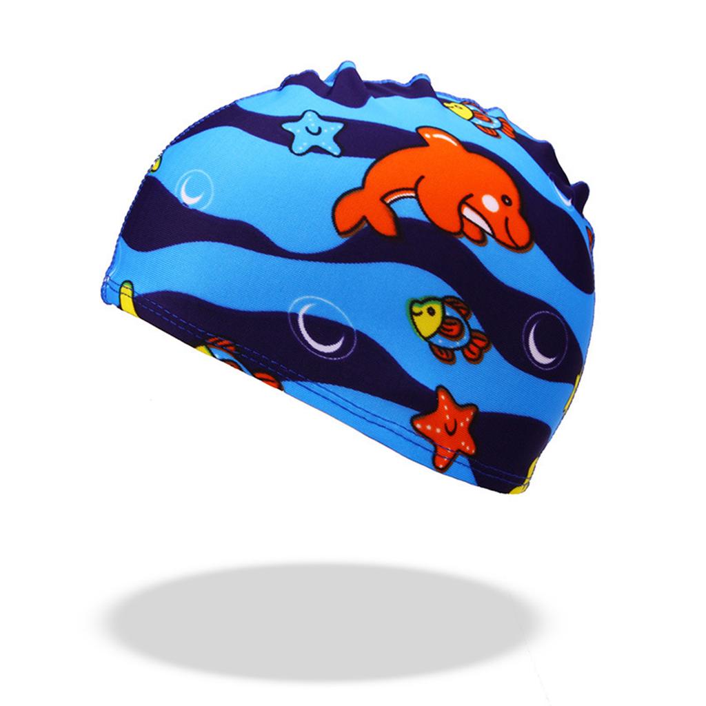 Kids Cartoon Swimming Caps Digital Printing High Elastic Sports Swim Pool Hat Diving Hats For Boys Girls