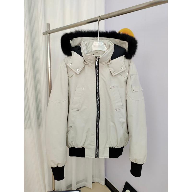 Męska kurtka puchowa z kapturem Moose z kołnierzem z futra lisa