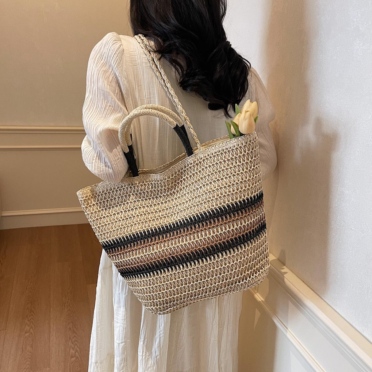 

Соломенные сумки женские приморские женские сумки, плетеные сумки, переносные овощные корзины женские большой вместимости для отпуска и путешествий на плечо