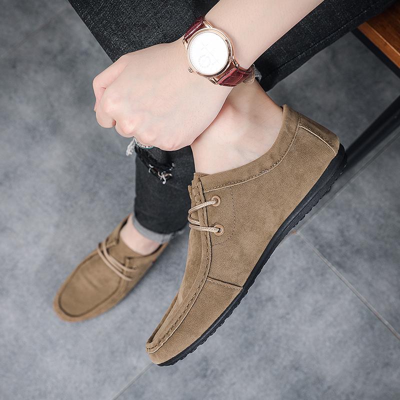 Outdoor Men's Casual Shoes Fashion Breathable Man Loafers Suede Slip on Flats Non-slip Lightweight Mens Driving Shoes Lazy Shoes