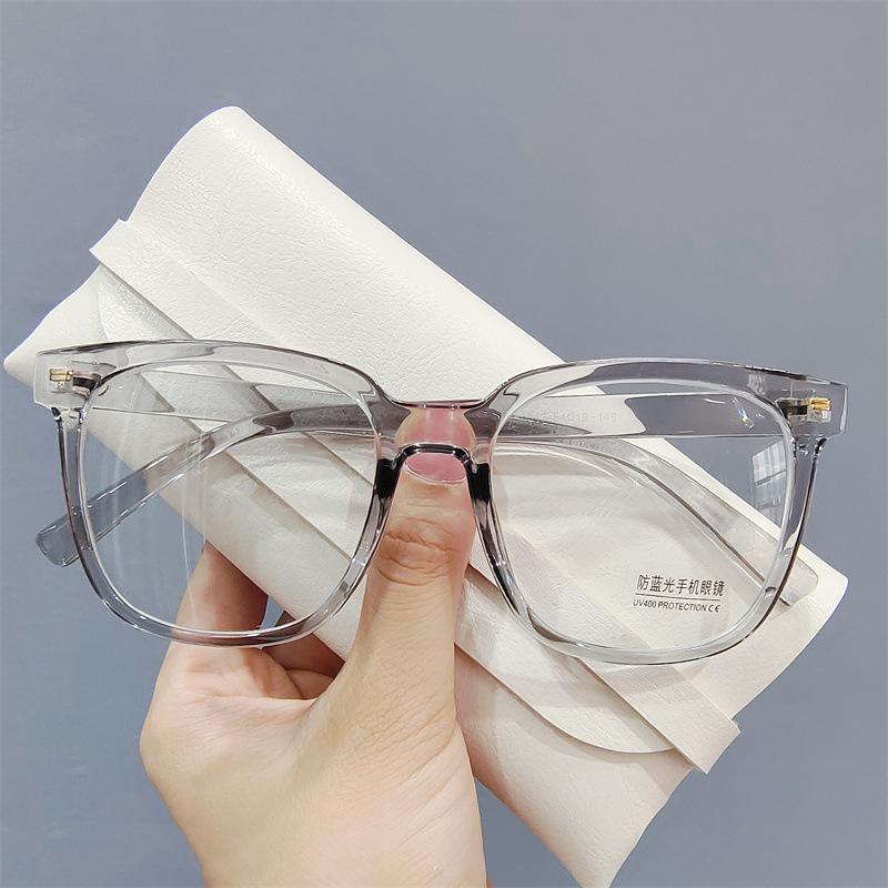 Brown Square Glasses TR90 Anti Blue Light Computer Eyewear For Men Women Myopic Vision 0 -1 5