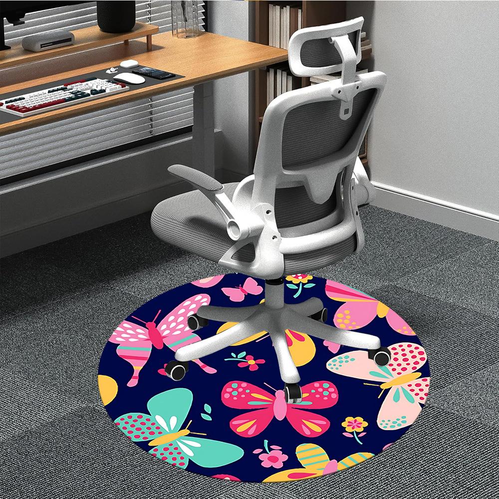 

1pc Butterfly Fabric Print Chair Carpet for Office, Soft Flannel Throw Mat, Perfect for Office,Holiday Party Decoration Choice yy251113114 80cm by 80cm