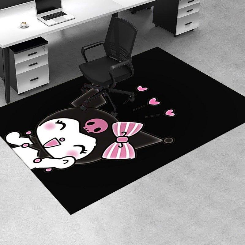 1pc Sanrio Kuromi Mermaid Printed Office Carpet Rectangle Rug Under The Table,Perfect Room Decor for Living Room, Bedroom, Kitchen, Non-slip Floor Mat