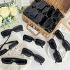 40 PCS Retro 80s/90s Style Black Rectangular Glasses Batch Narrow Frame Plastic Glasses Suitable for Theme Parties