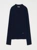 BEMUSE MANSION Half Neck Wool Knit Top - Navy