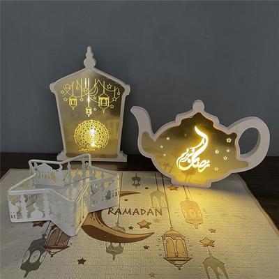 Lanterna fai da te Eid Mubarak Led Light Teiera Camel Ornament Ramadan Festival Artigianato Decorazione per la casa Decorazione per feste musulmane