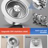 304 Kitchen Sink Filter Screen, Sink Leak-proof Plug, Anti-odor Sink, Springy Core, Press-type Drain