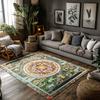 Tibetischer Mandala-Bereichsteppich Komplizierte Buddhistische Kunst Bodenmatte Spirituelle Wohnkultur Meditationsraumteppich Zen-Design Detailliertes Muster
