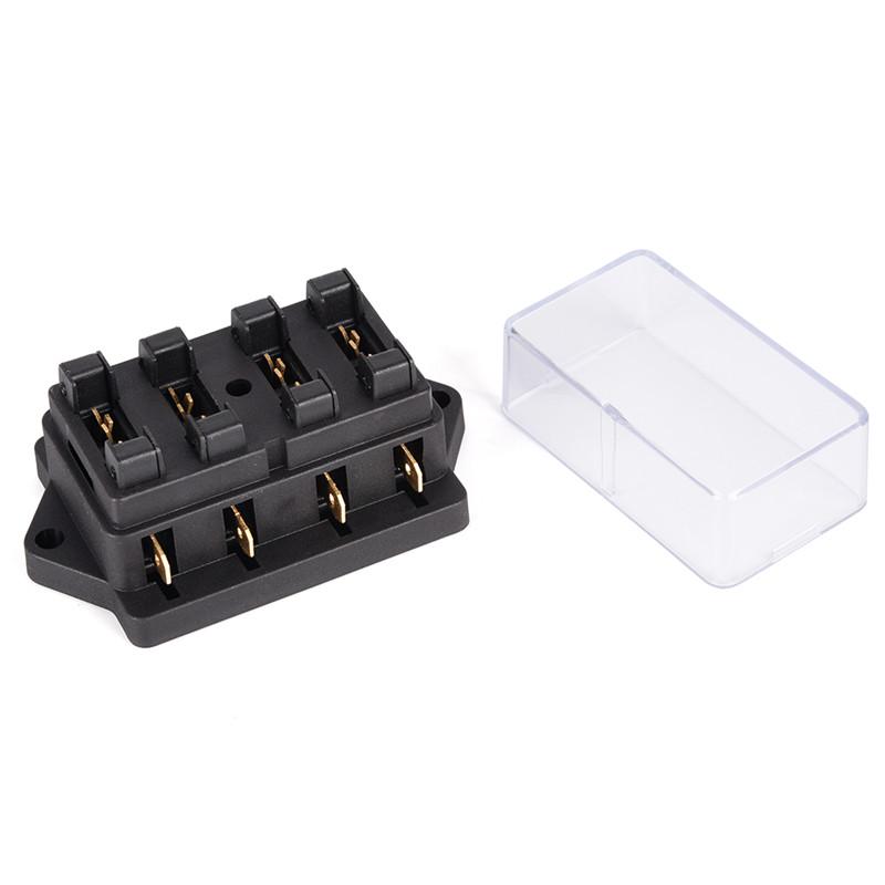 Car 4 Way Circuit Standard Ato Blade Fuse Box Block Holder 12V/24V+4 Way Fuse