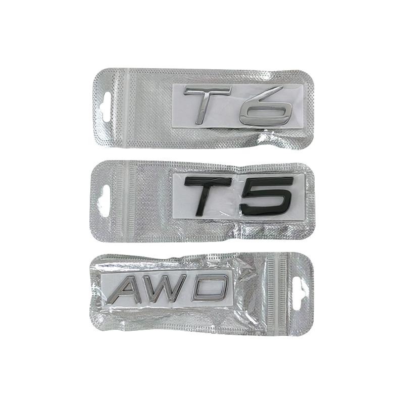3d Metal T5 Logo T6 Emblem AWD Letters Car Trunk Badge For Volvo S60 C30 850 S40 V40 V70 XC60 V50 S70 C70 V90 T5 T6 AWD Sticker