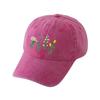 Floral Embroidered Polyester Baseball Cap - Adjustable Sun Protection Casual Hat