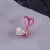 Anello per ombelico a forma di ragno e serpente, pendente in acciaio inossidabile con zirconi e cuore, gioiello per piercing da donna.