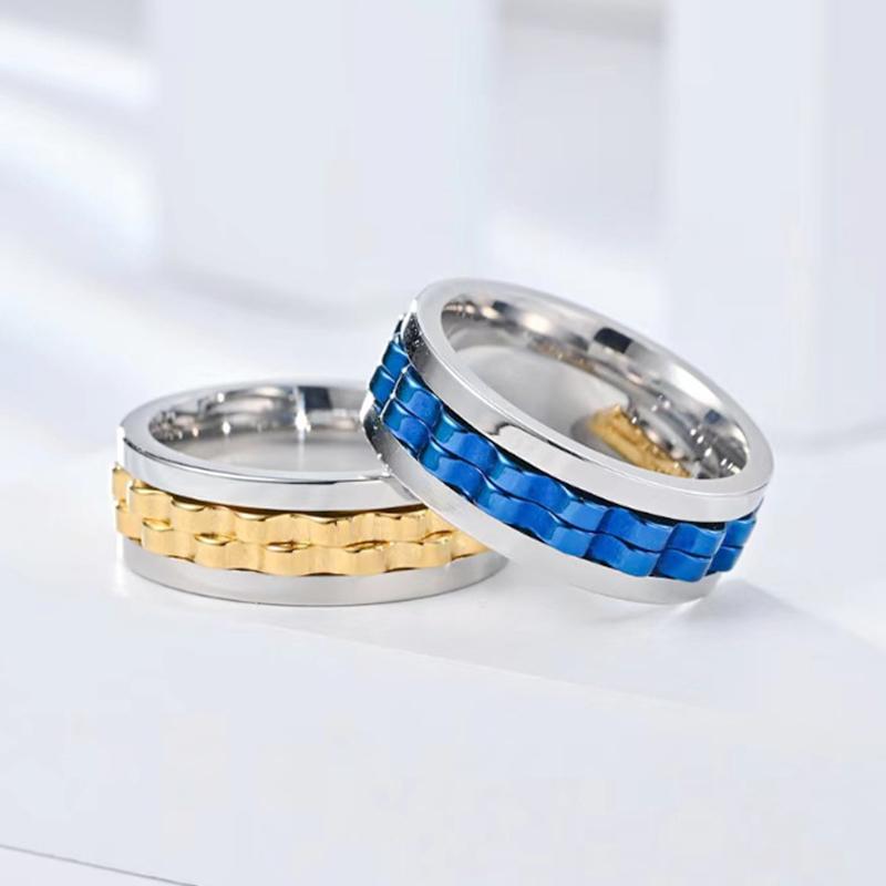 E Fidget Sliders Fashion Accessory Ratchet Ring Stress Relief for Adults Metal ADHD Casual Fidget Rings Haptic Coin