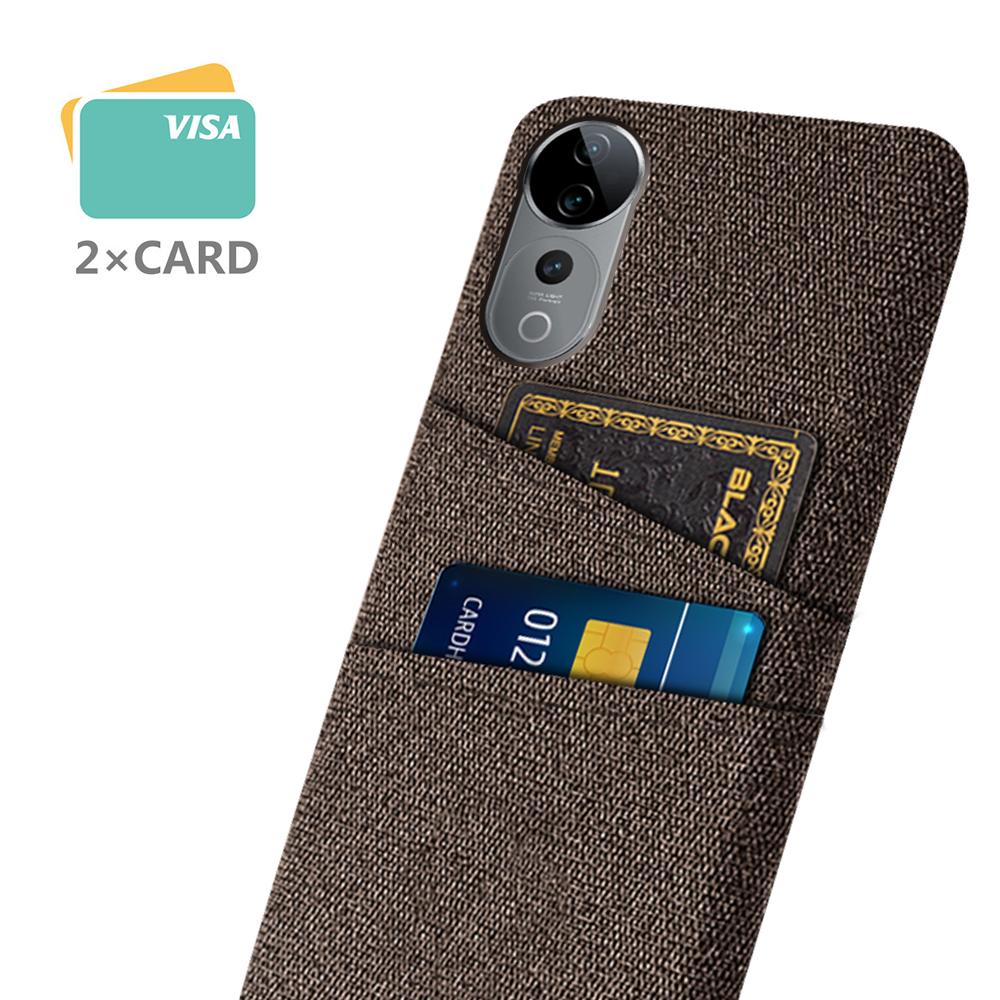 For vivo S19 Pro 5G Case Cloth+Hard PC Phone Cover with Dual Card Slots