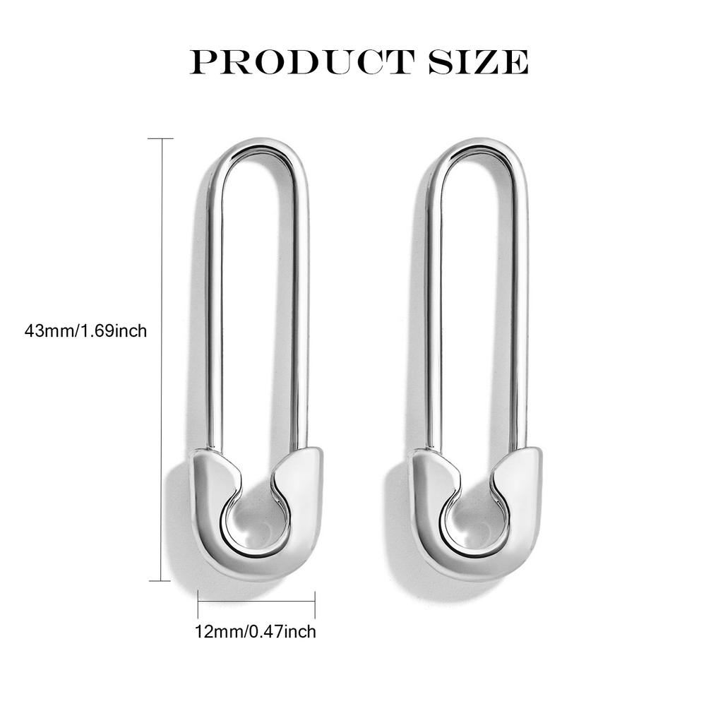 Classic Safety Pin Earings for Women Men Unisex Paper Clip Gold Silver Black Color Zinc Alloy Fashion Earings Jewelry Gift