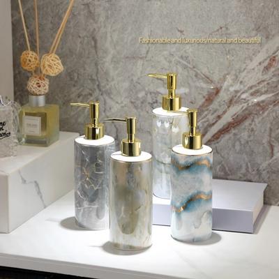 Sticlă Ceramică cu Model de Marmură Placată cu Aur pentru Loțiune Sticlă de Reumplere Șampon Hotel Dispenser Neregulat Accesorii Baie