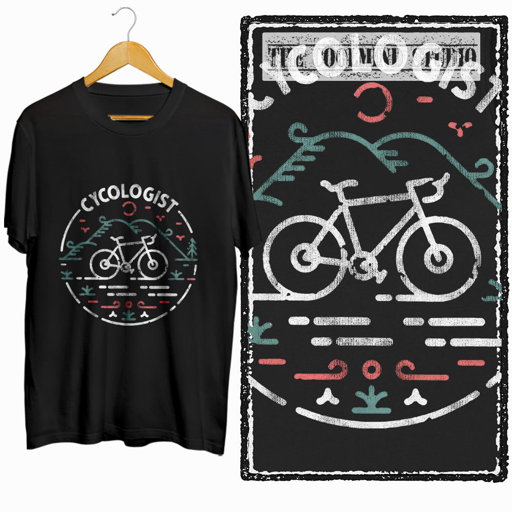 Coolmind Z1106100% Cotton Bike Printed Exclusive Graphic Men T Shirt Cotton Men Tshirt T-shirt for Men Loose Tee Shirt