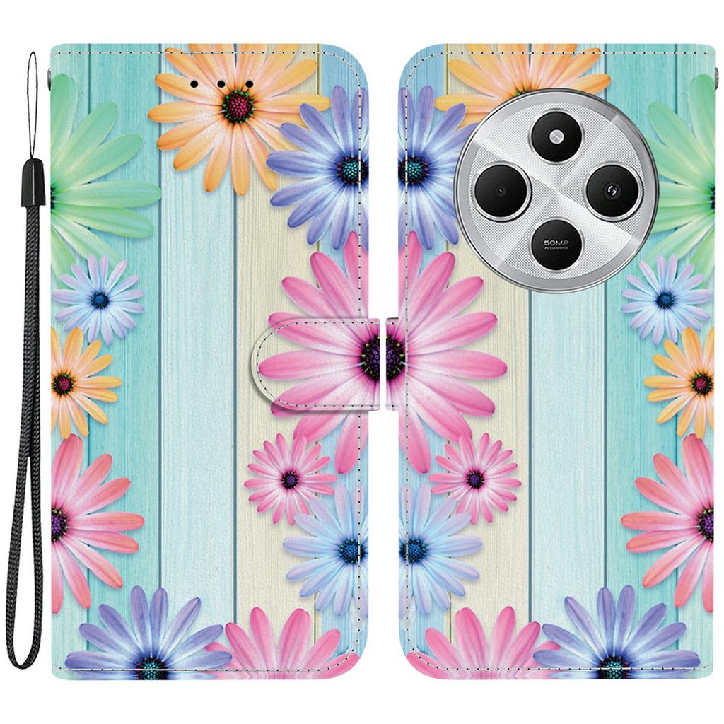 Phone Case For Xiaomi Redmi 14C 4G/Redmi 14R 5G/Poco C75 4G Pattern Printing Leather Flip Wallet Cover with Lanyard