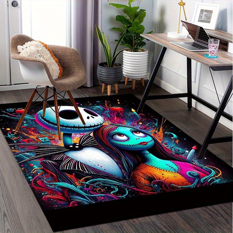 

Office Rug Jack Skellington, Sally theme 3D Printed Anti-Slip Rug-Machine Washable for Living Room 60cm by 90cm