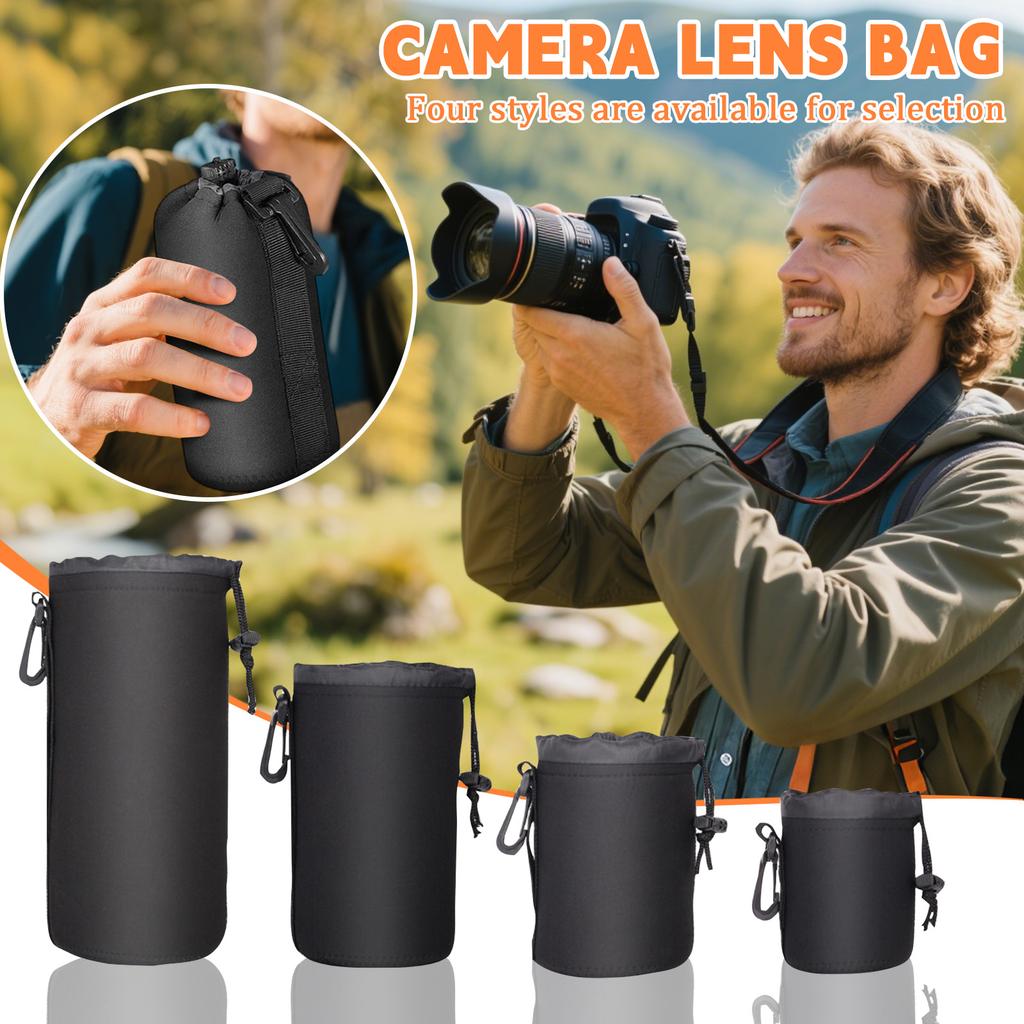 Pouzdro na objektiv, Černé Silné Neoprenové Velké Pouzdro na objektiv fotoaparátu, Čtyři Velikosti Pro Velké DSLR