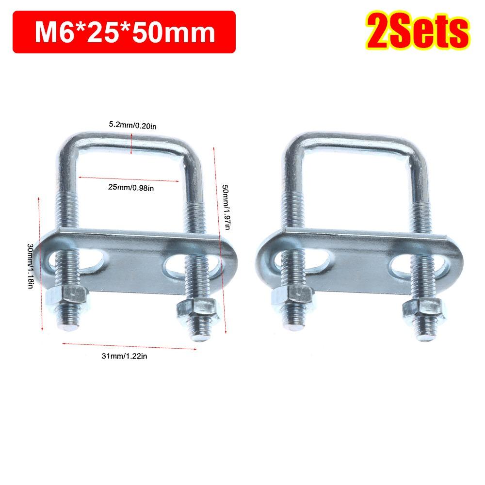 2Sets With Baffle Square Clamp Right Angle U-bolt Squa Bolt New Pipe U-clamp