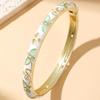 Bracelet Manchette Ouverte Émail Coloré Élégant Bracelet Floral pour Femmes Bracelet Manchette Fleur Émail Mariée