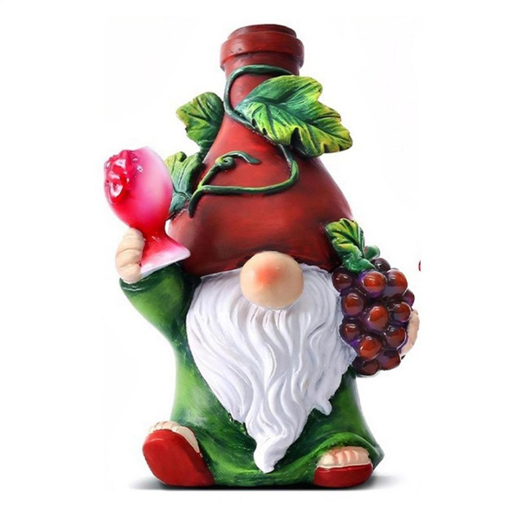 

Mini Wine Gnome Ornament Resin Dwarf Sculpture Red Wine Gnomes Figurine Living Rooms Decoration Style 2