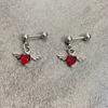 Rustproof Steel Angelic Heart Earrings Versatile Jewelry For Teens And Adults Trendy Style Ear Studs Accessory