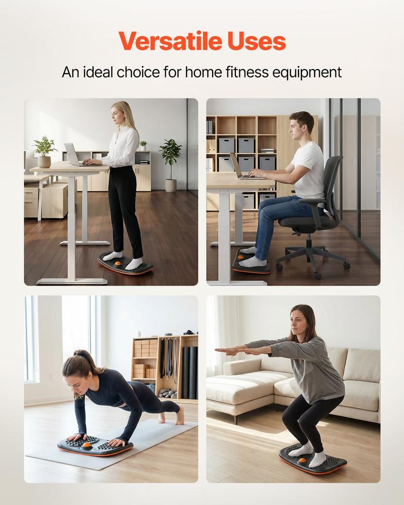 Balance Board, Wobble Board Trainer for Adults, Premium Balance Training Equipment Rocker, Compact & Lightweight for Core Workouts, Standing Desk