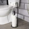 Black metal toilet paper stand 54 cm