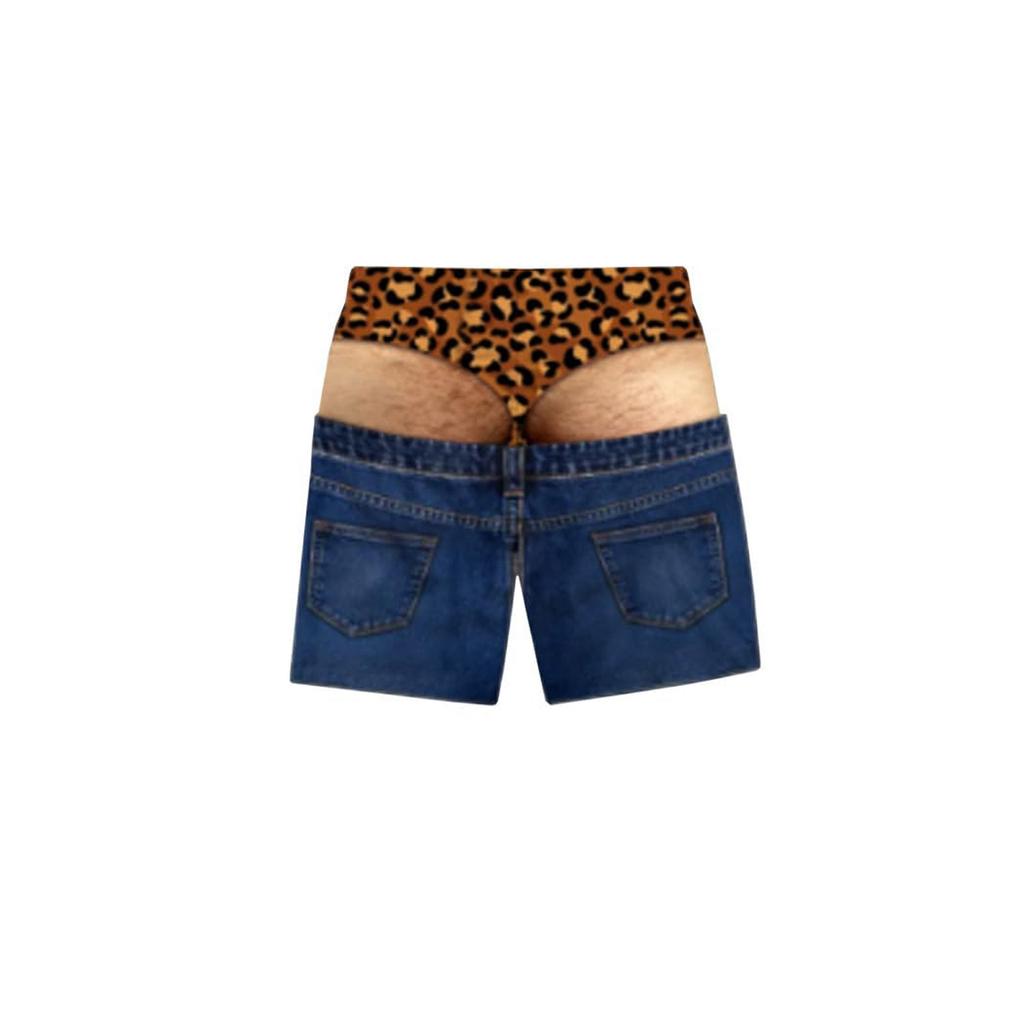 Men's Fun Print Waist Swim Trunks and Beach Shorts with Elastic Waistband
