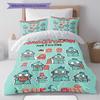 Custom Name,Cartoon Keroppi Hangyodon Series Pattern Bedding Home Decoration Birthday Gift ( 1 duvet cover + 2 pillowcase, without core),fan merchandi